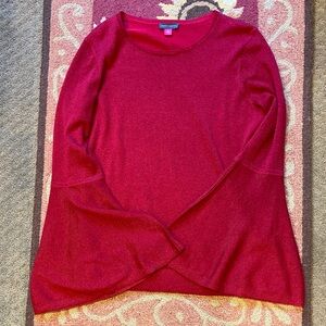 Vince Camuto Red Holiday Sweater with Bell Sleeves